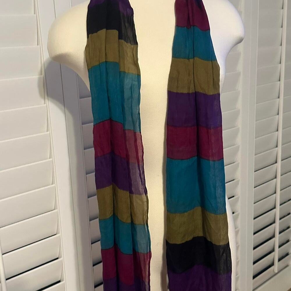 Multi colored striped scarf